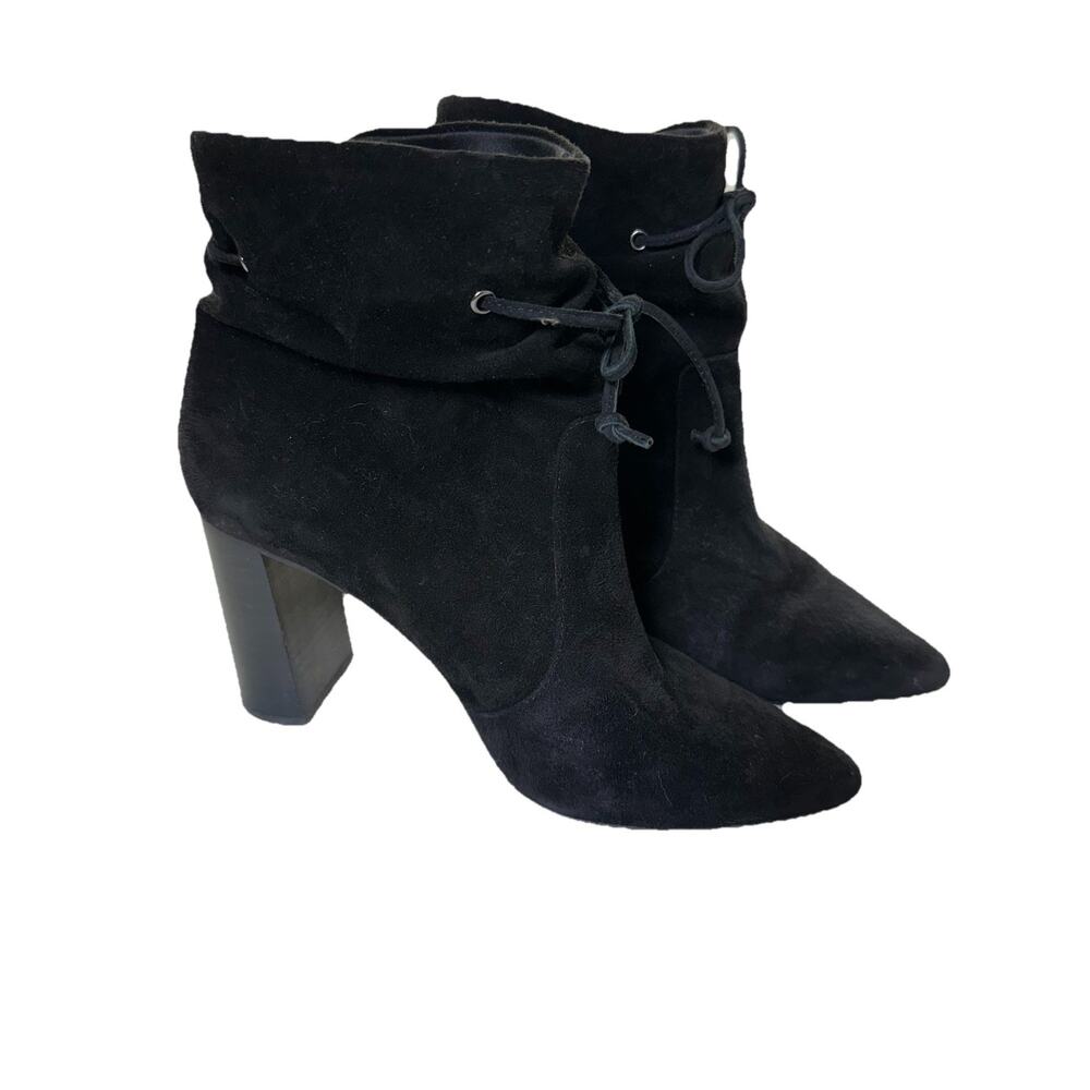 Tahari Black Scrunch Top Booties 8.5